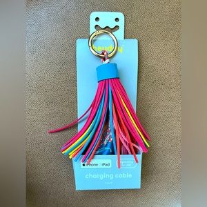 Heyday Leather Tassel Charging Cable Made for iPhone & iPad Keychain,New